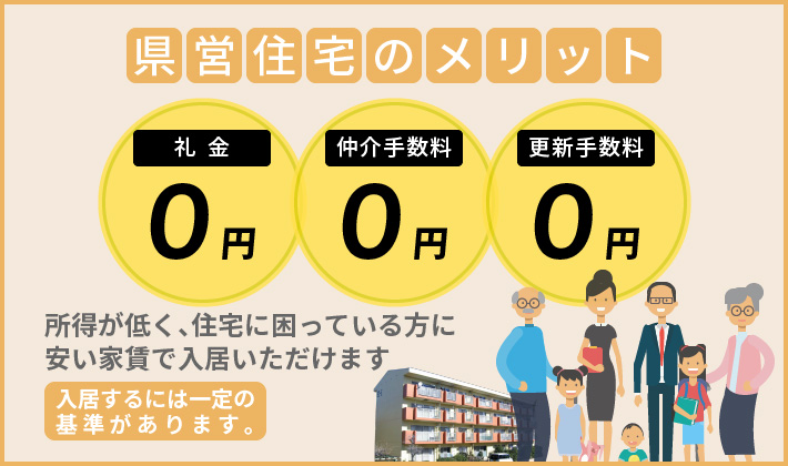 県営住宅のメリット 県営住宅のメリット